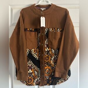 Brown and Patterned Pullover Sweater